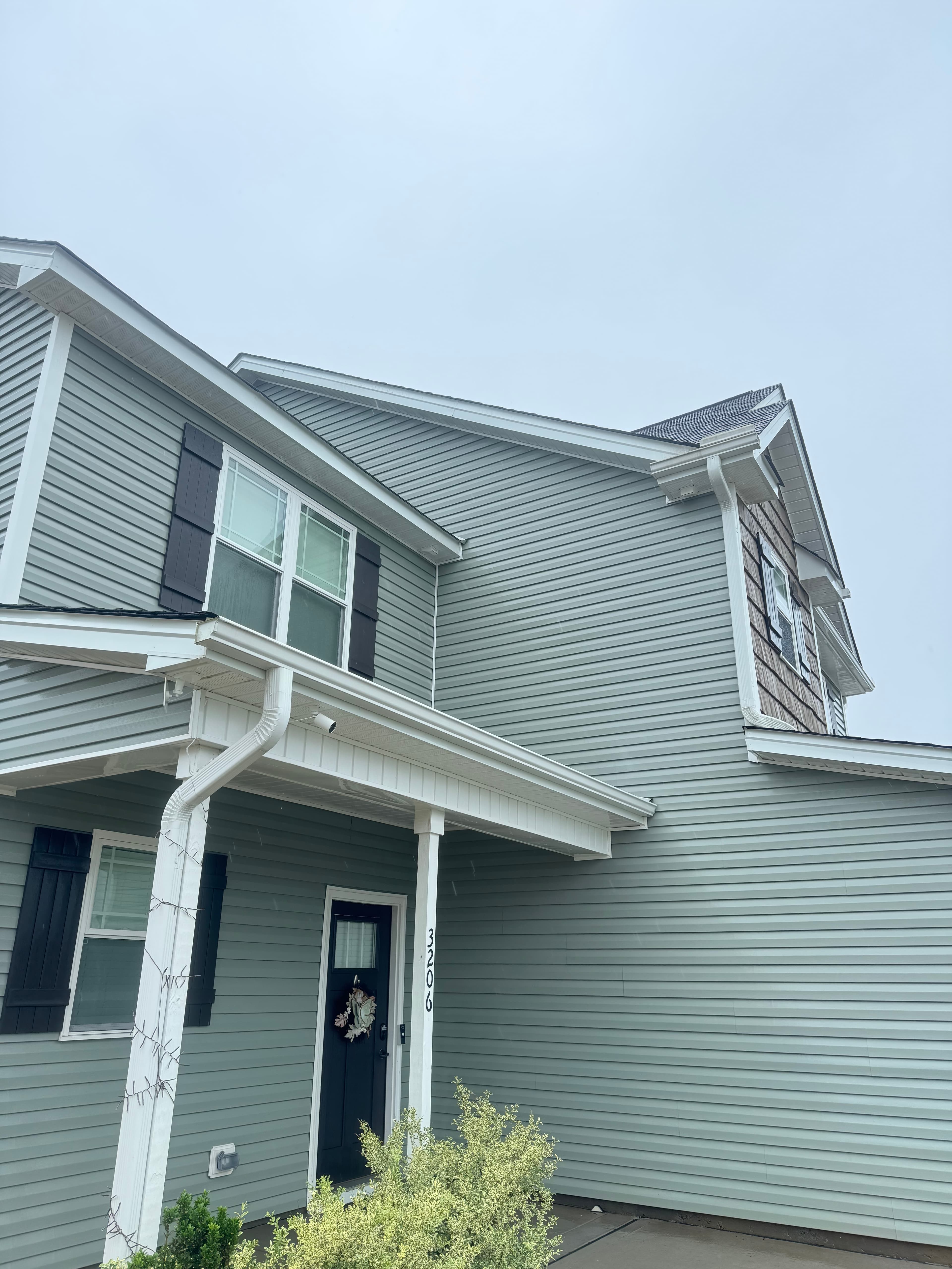 After vinyl siding soft wash by Max Pressure in Fayetteville NC — clean bright siding