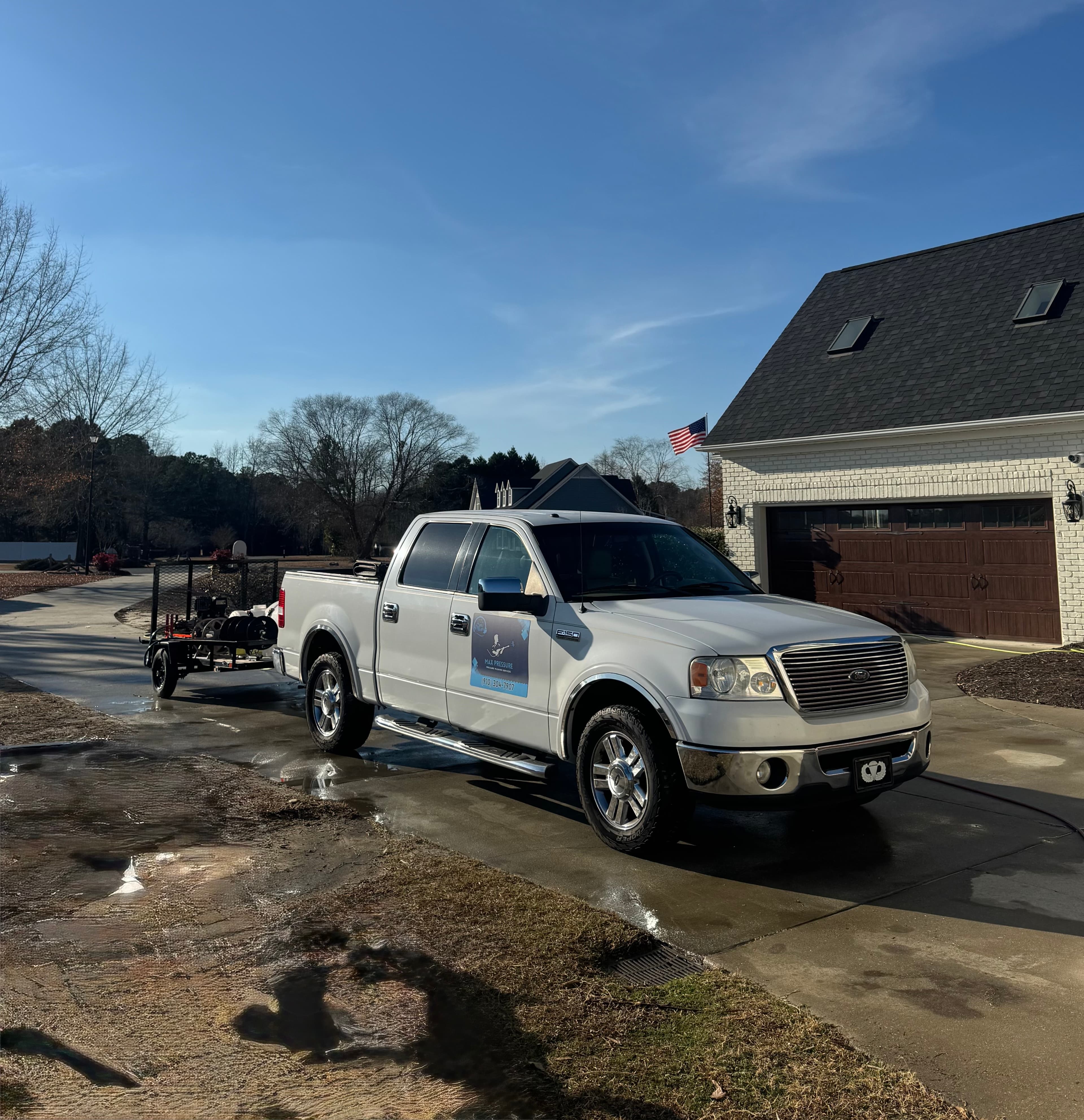 Max Pressure truck and pressure washing trailer — Fayetteville NC